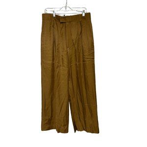 NWT Zara Women's Loose Fit Wide Leg Trouser Pants Brown Size L